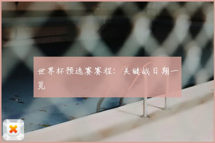 世界杯预选赛赛程：关键战日期一览